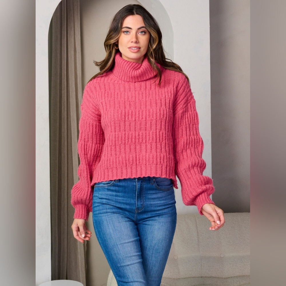 SALE! 009. WOMEN'S LONG SLEEVE TURTLENECK PULLOVER SWEATER